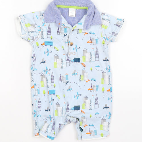 Mini Club Baby Blue Geometric  Romper One-Piece Size 3-6 Months  - vehicles