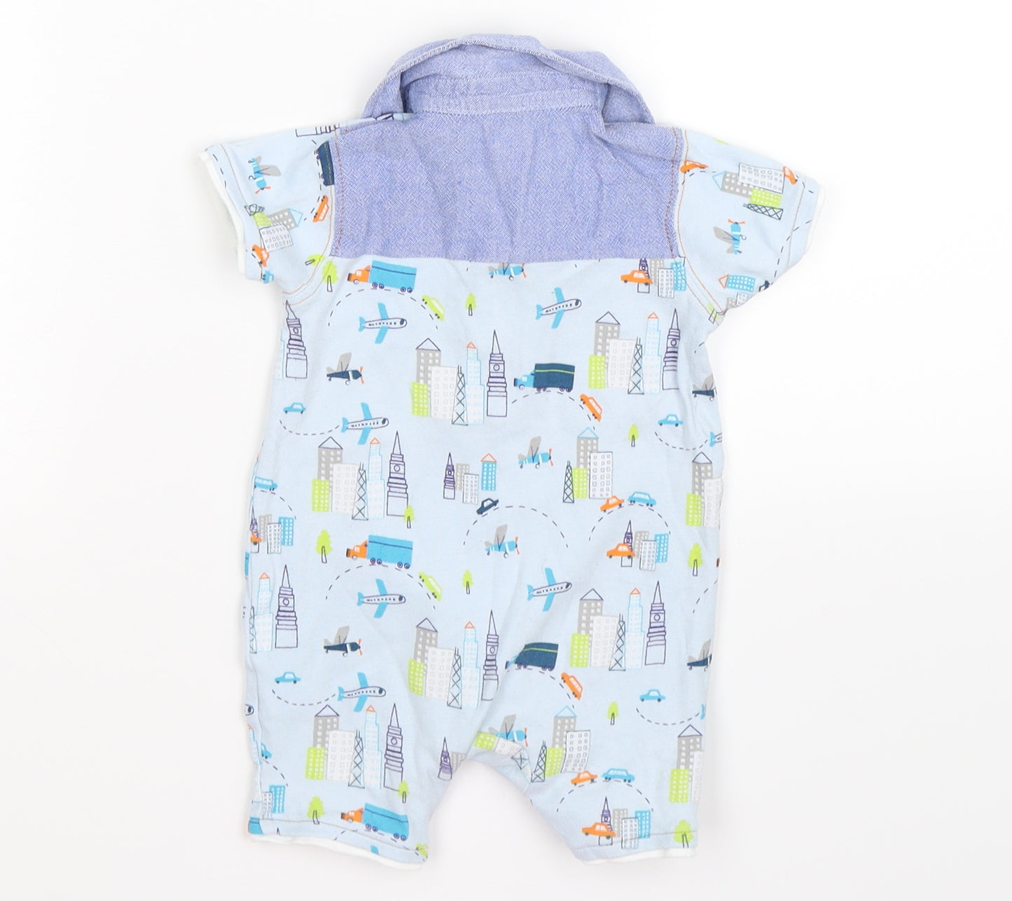 Mini Club Baby Blue Geometric  Romper One-Piece Size 3-6 Months  - vehicles