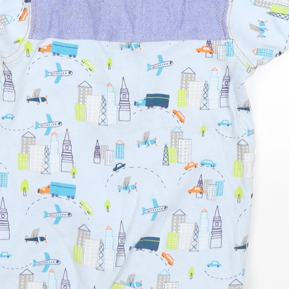 Mini Club Baby Blue Geometric  Romper One-Piece Size 3-6 Months  - vehicles
