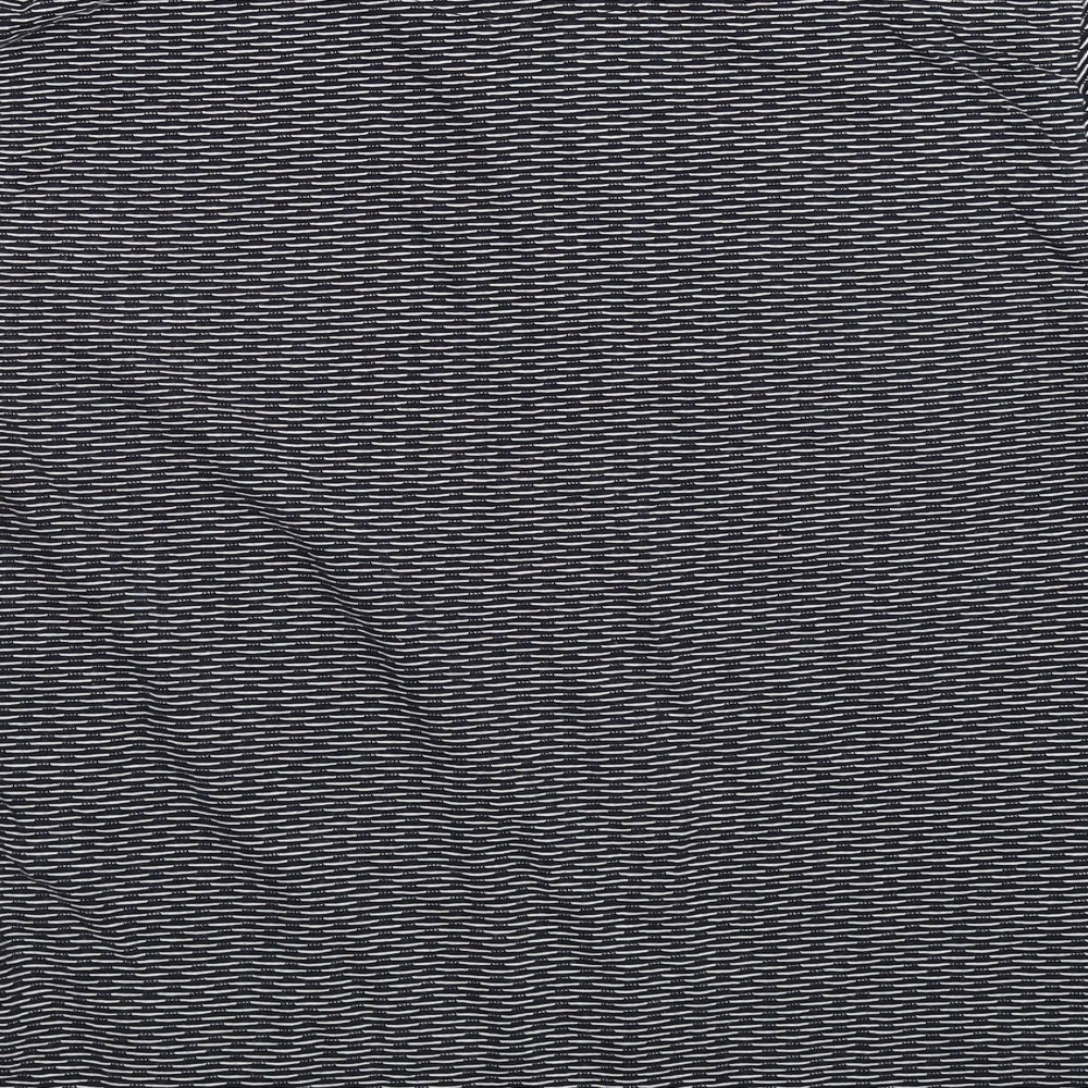 River Island Mens Blue Striped   Polo Size L