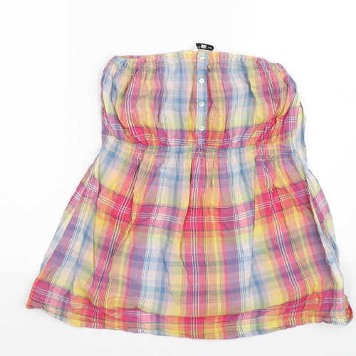 New Look Womens Pink Check  Tunic T-Shirt Size 14  - beach wear