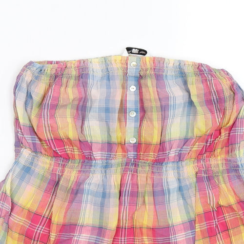 New Look Womens Pink Check  Tunic T-Shirt Size 14  - beach wear