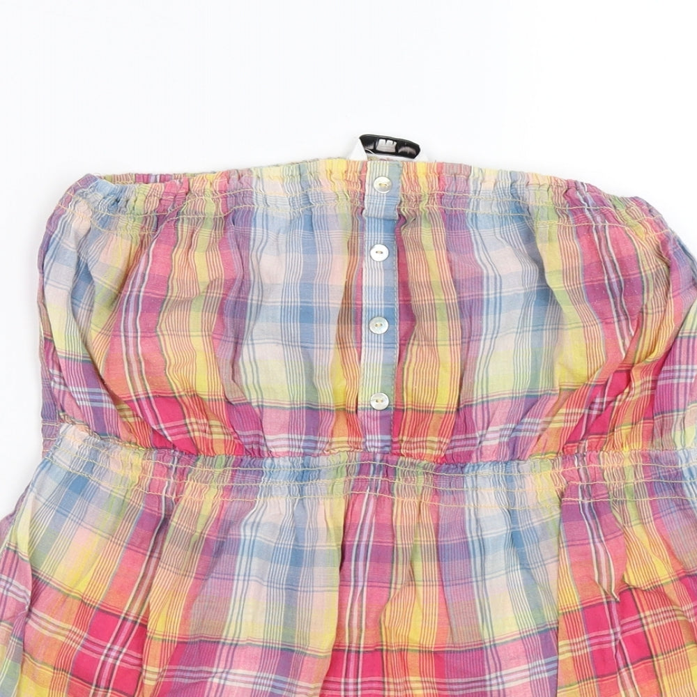 New Look Womens Pink Check  Tunic T-Shirt Size 14  - beach wear