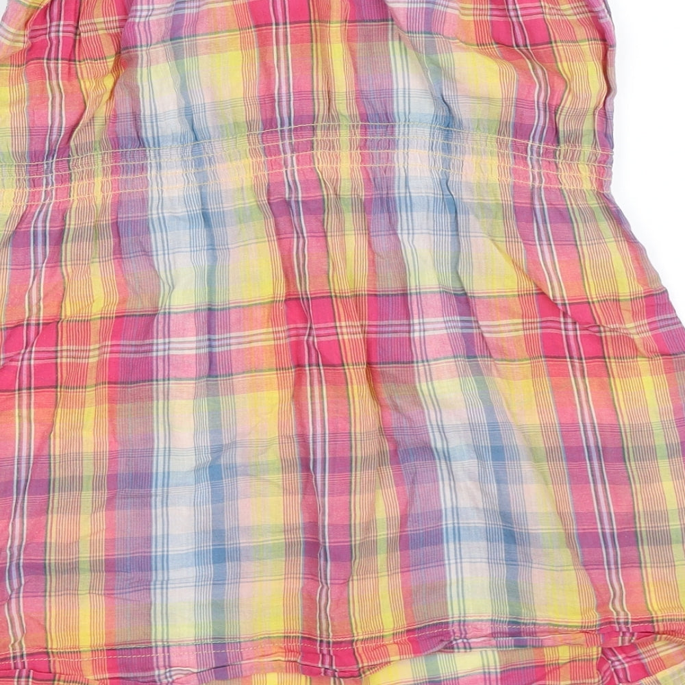 New Look Womens Pink Check  Tunic T-Shirt Size 14  - beach wear