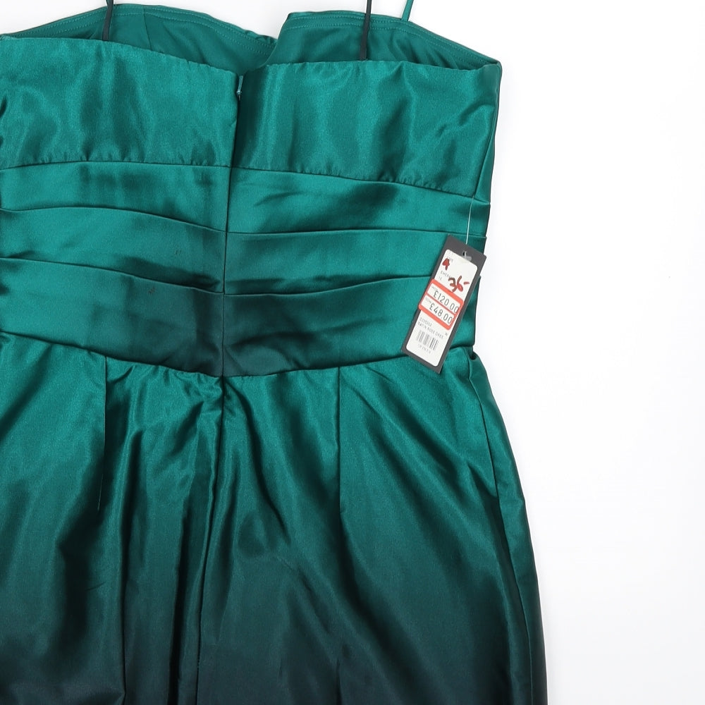 Linea Womens Green Floral Satin Pencil Dress  Size 8