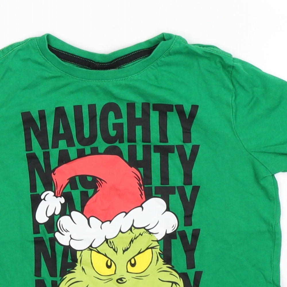the grinch Boys Green   Basic T-Shirt Size 6-7 Years  - Christmas Grinch