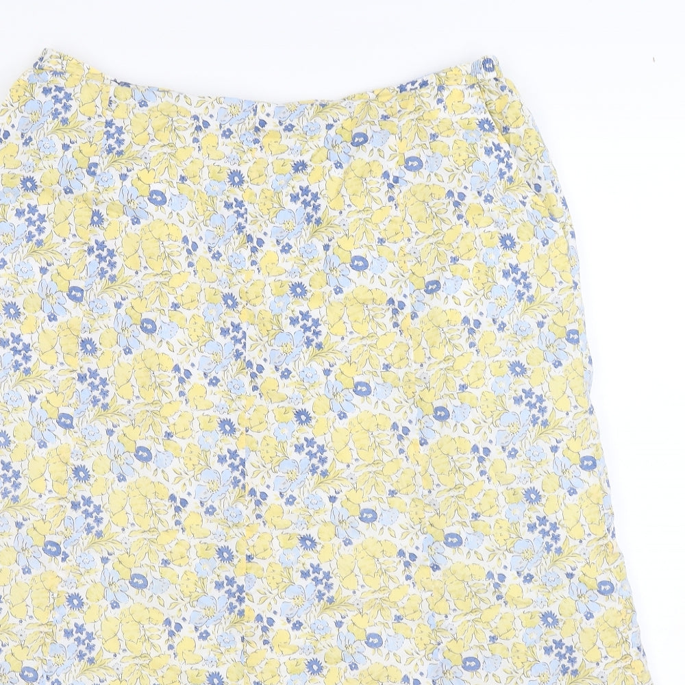 brendella Womens Yellow Floral  Tulip Skirt Size 16