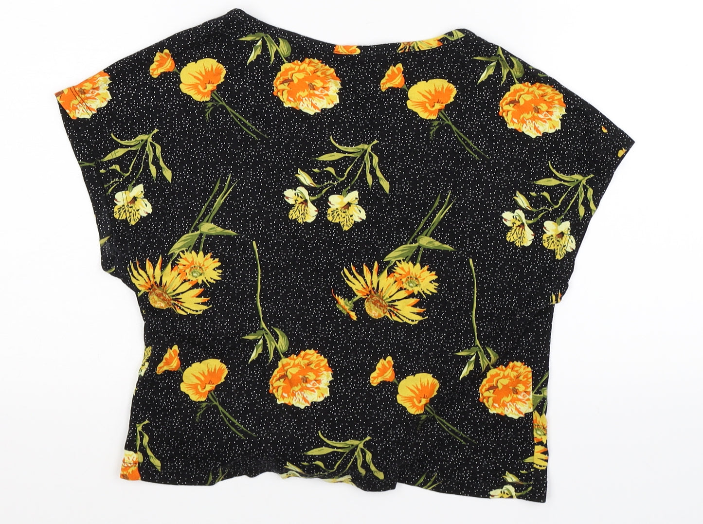 Primark Womens Beige Floral  Wrap T-Shirt Size 4