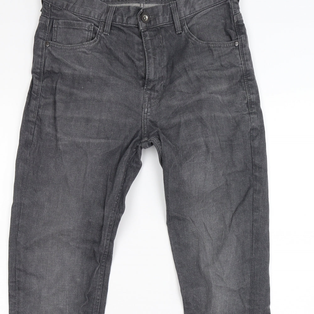 Crosshatch Mens Grey  Denim Straight Jeans Size 34 L30 in