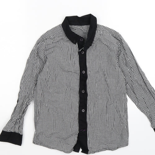 M&Co Boys Black Check  Basic Button-Up Size 6-7 Years