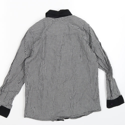 M&Co Boys Black Check  Basic Button-Up Size 6-7 Years