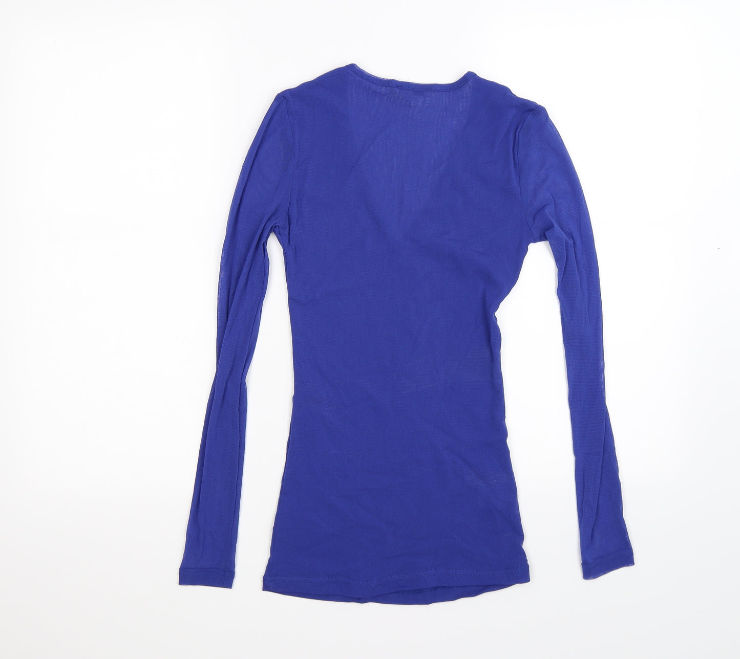 mISS & tREND Womens Blue  Mesh Basic T-Shirt Size XS