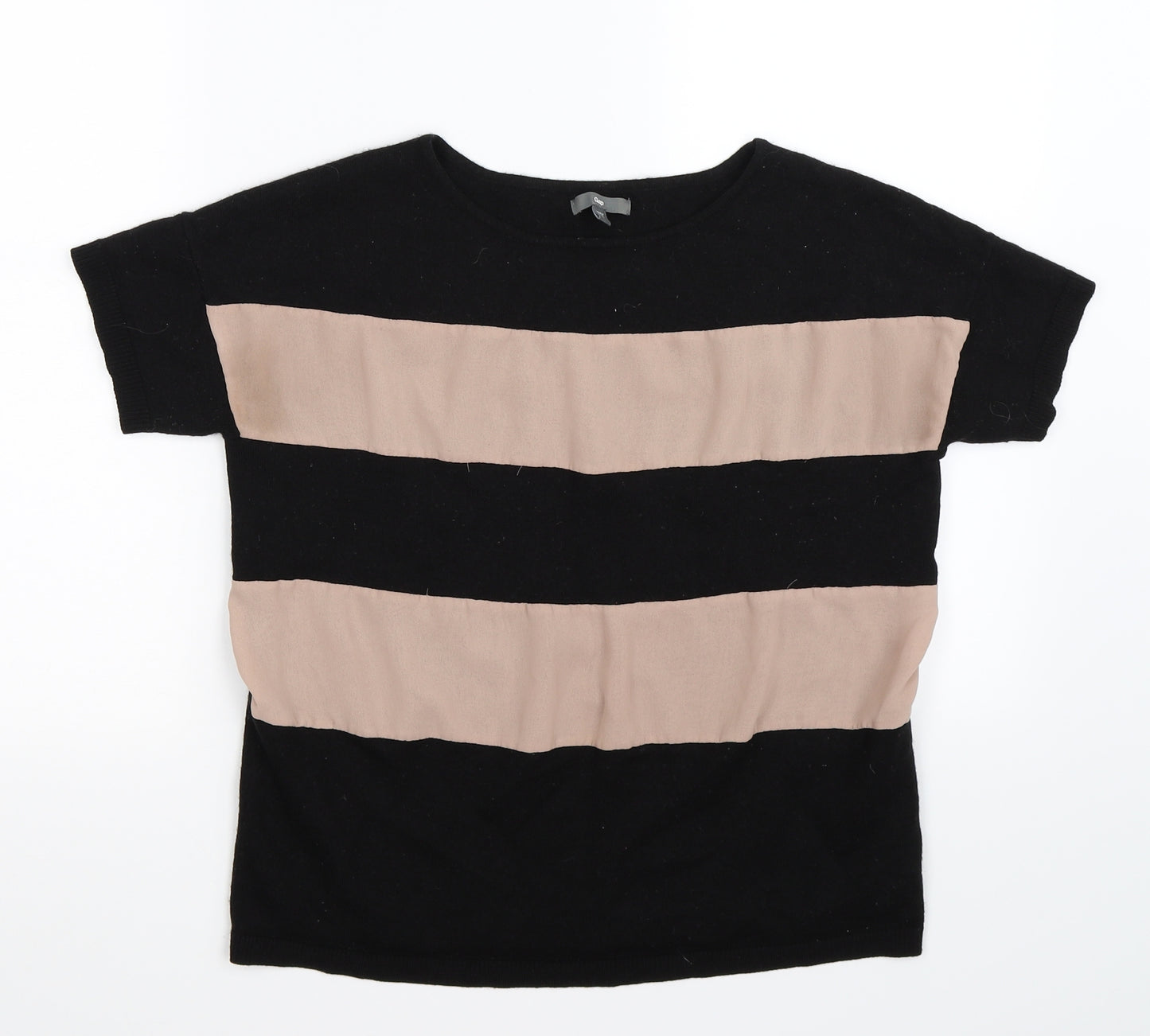 Gap Womens Black Striped Knit Pullover Jumper Size M