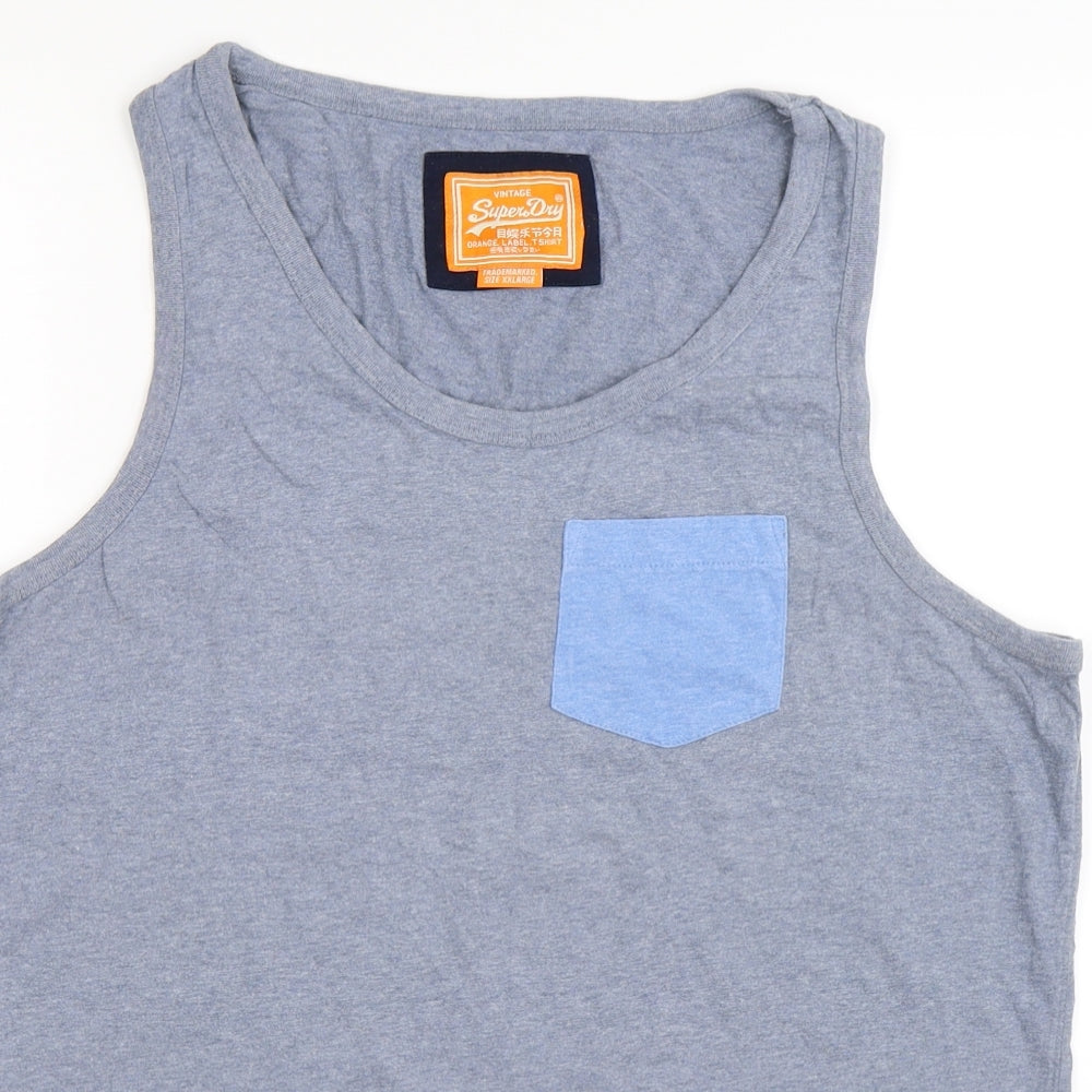 Superdry Mens Blue    T-Shirt Size 2XL  - tank