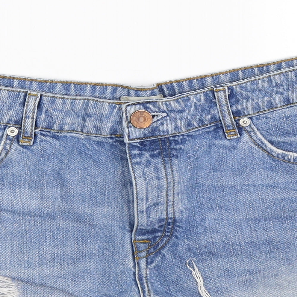 River Island Womens Blue  Denim Cut-Off Shorts Size 14