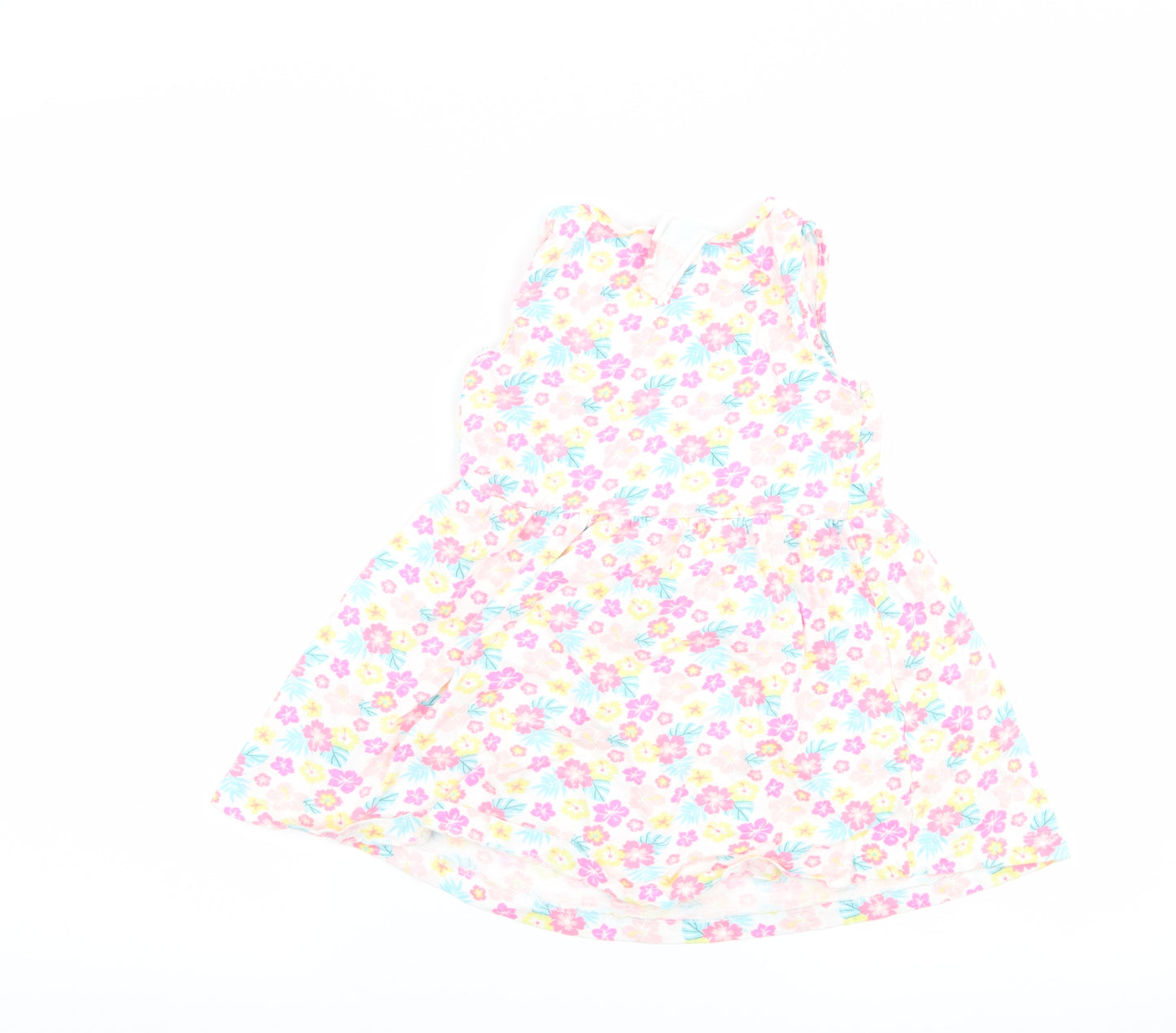 Young Dimension Girls White Floral  Tank Dress  Size 6-7 Years