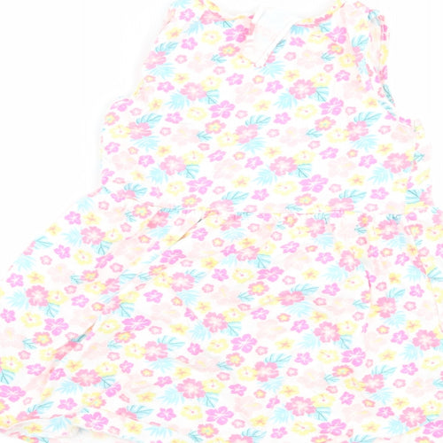 Young Dimension Girls White Floral  Tank Dress  Size 6-7 Years