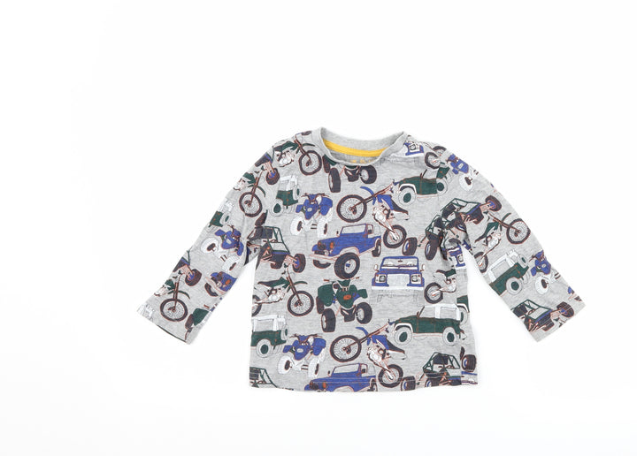 F&F Boys Grey Basic T-Shirt Size 2-3 Years - cars