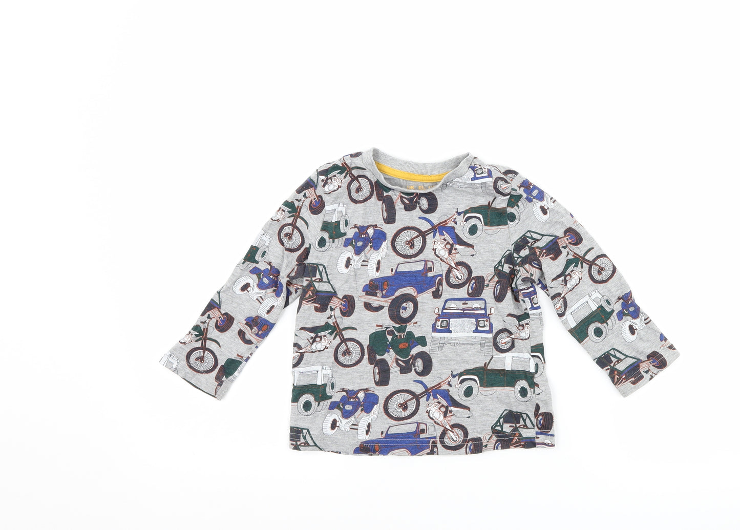 F&F Boys Grey   Basic T-Shirt Size 2-3 Years  - cars