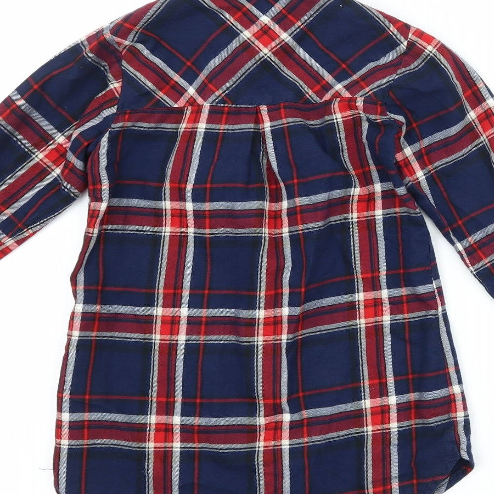 NEXT Girls Blue Check  Shirt Dress  Size 4 Years