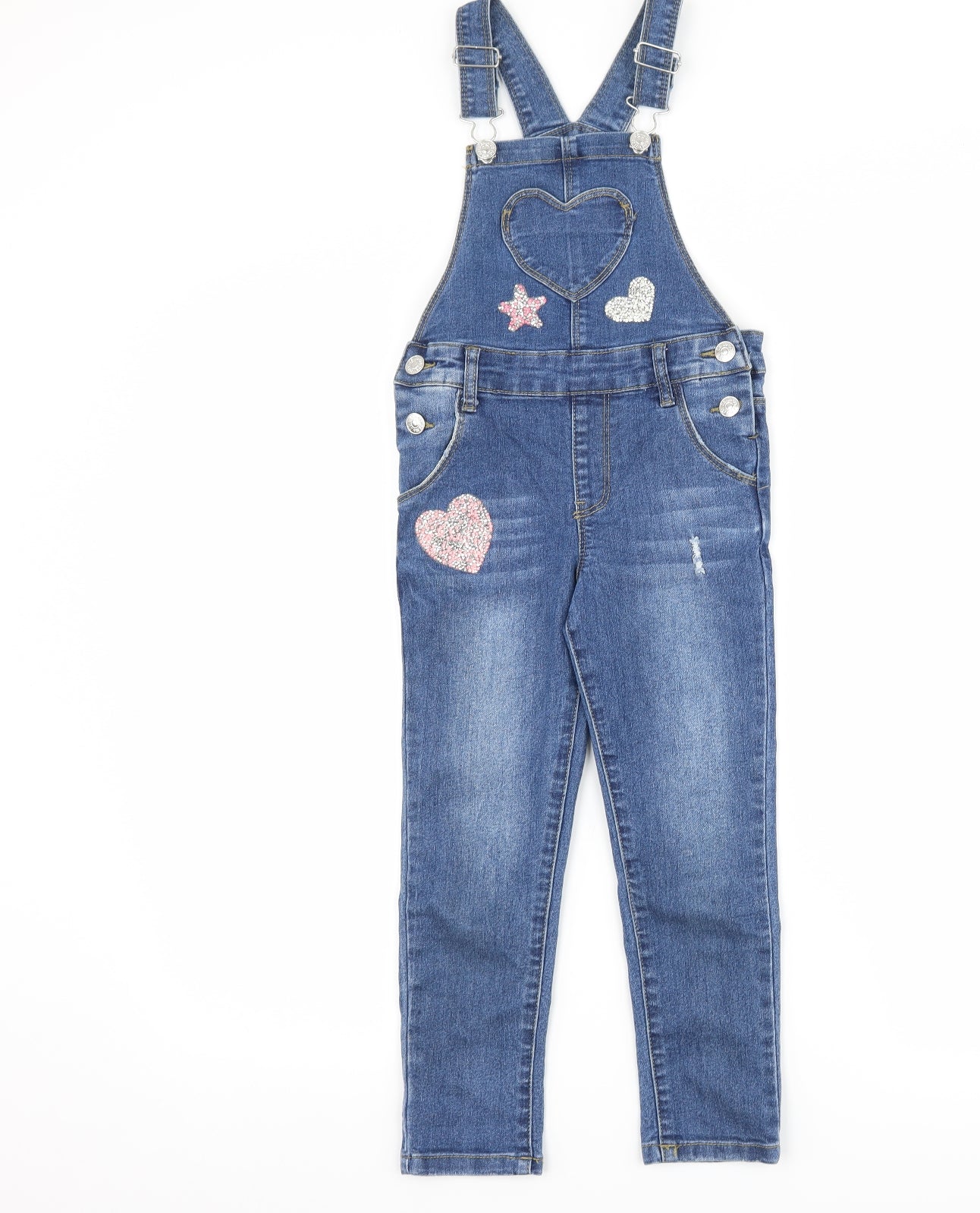 Denim co Girls Blue  Denim Dungaree One-Piece Size 5-6 Years
