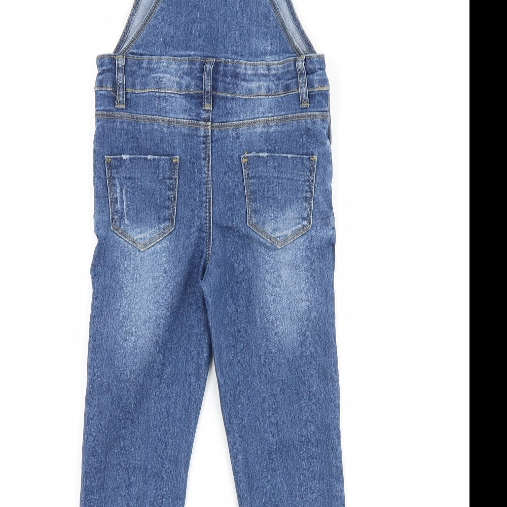 Denim co Girls Blue  Denim Dungaree One-Piece Size 5-6 Years