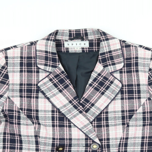 Spice Womens Pink Check  Jacket Suit Jacket Size 10