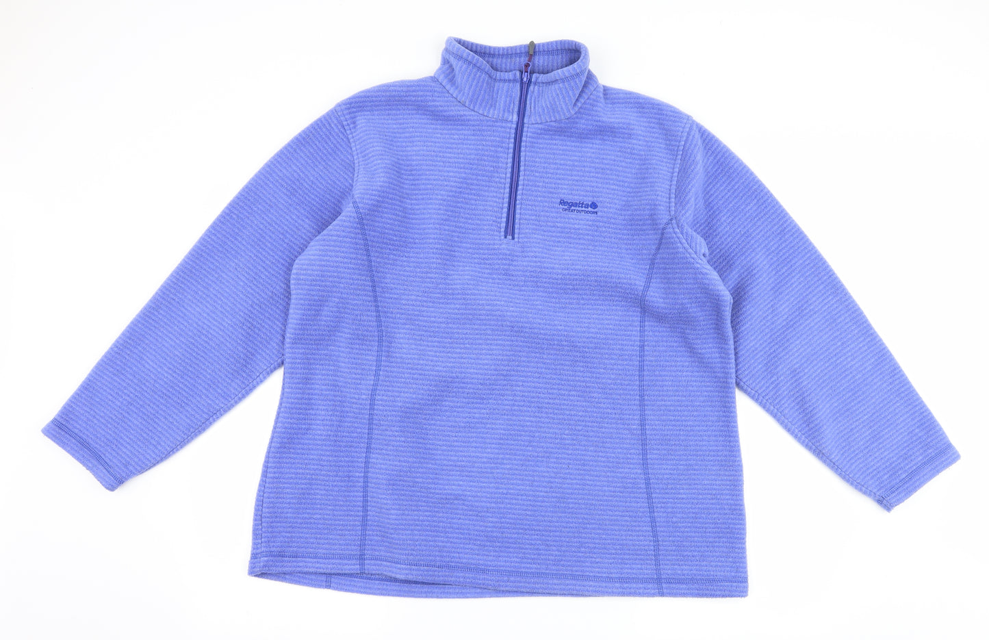 Regatta Womens Blue Striped Fleece Jacket  Size 18