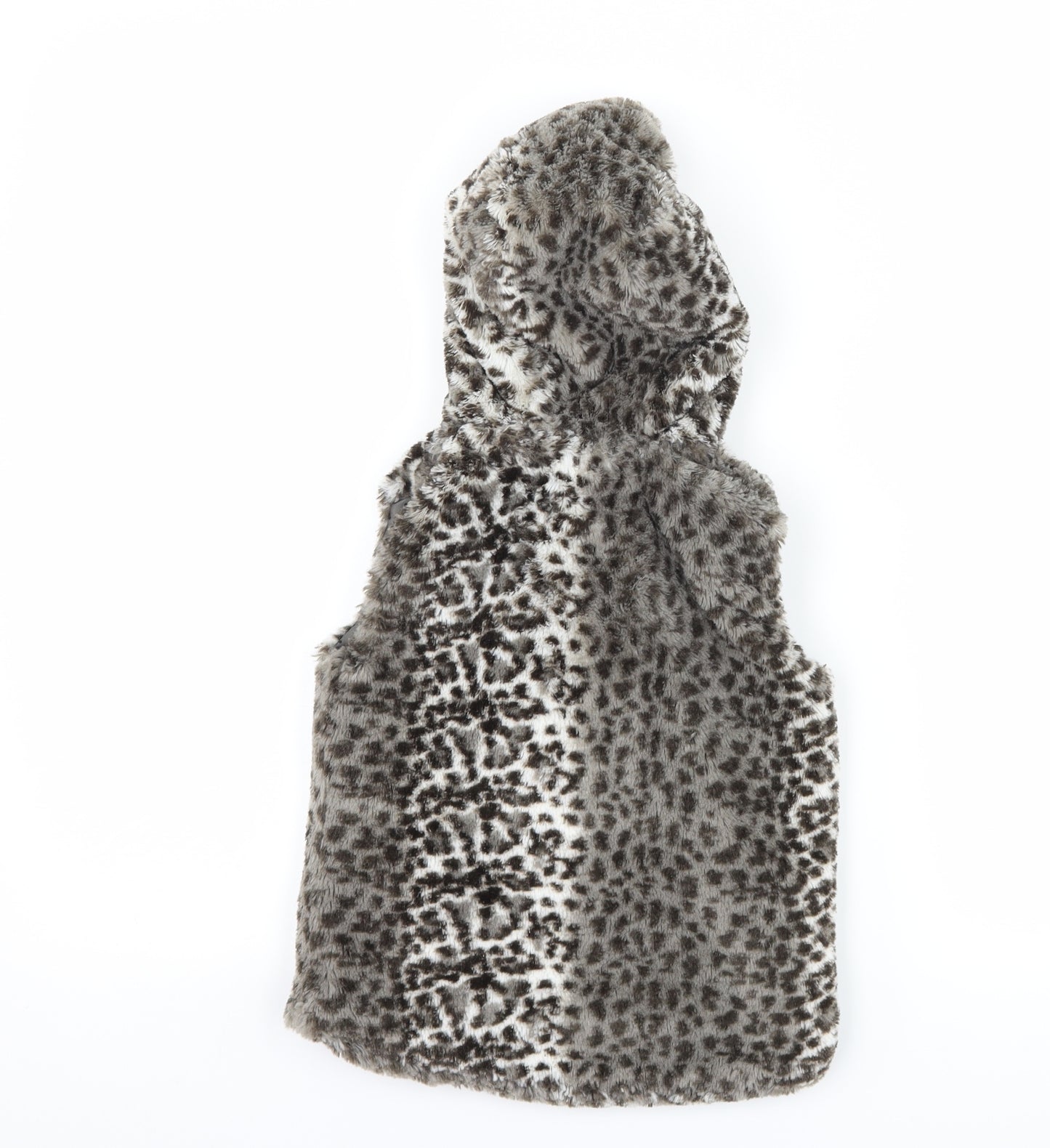 George Girls Grey Animal Print  Gilet Coat Size 2-3 Years