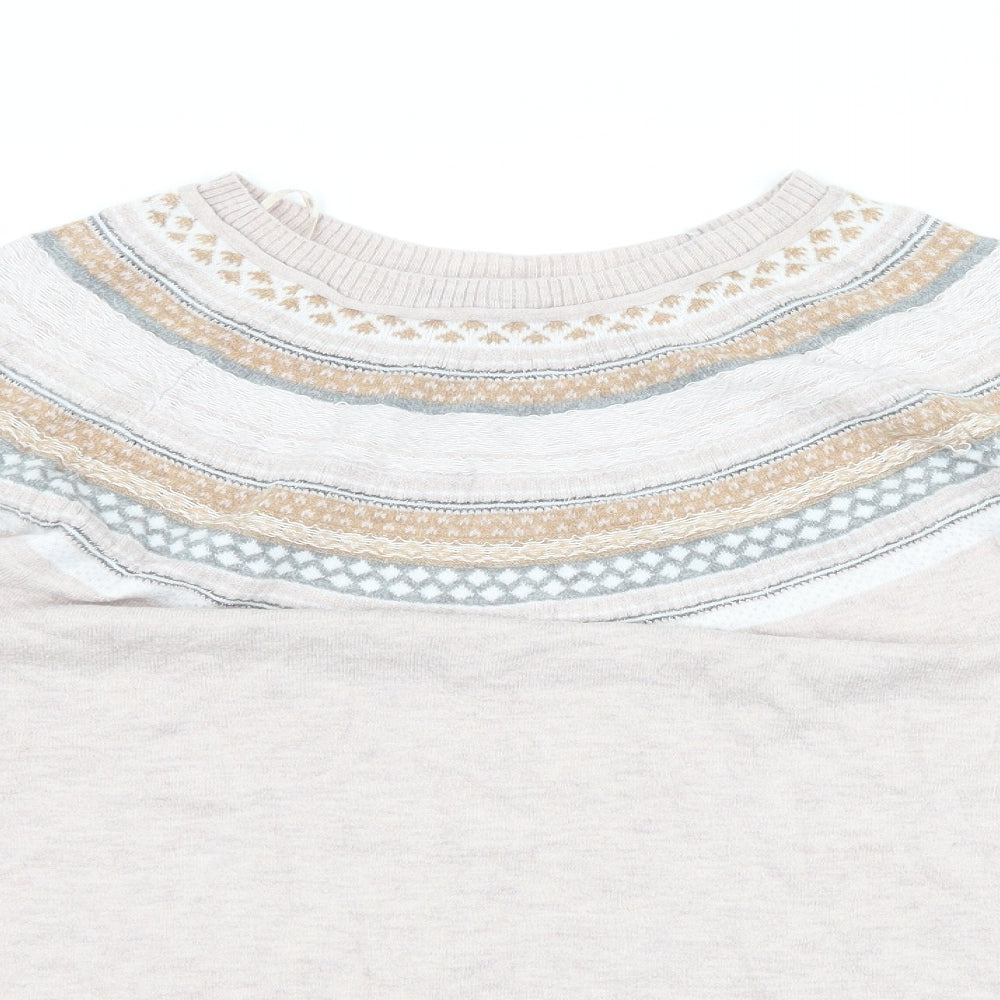 NEXT Womens Beige Geometric  Pullover Jumper Size 10