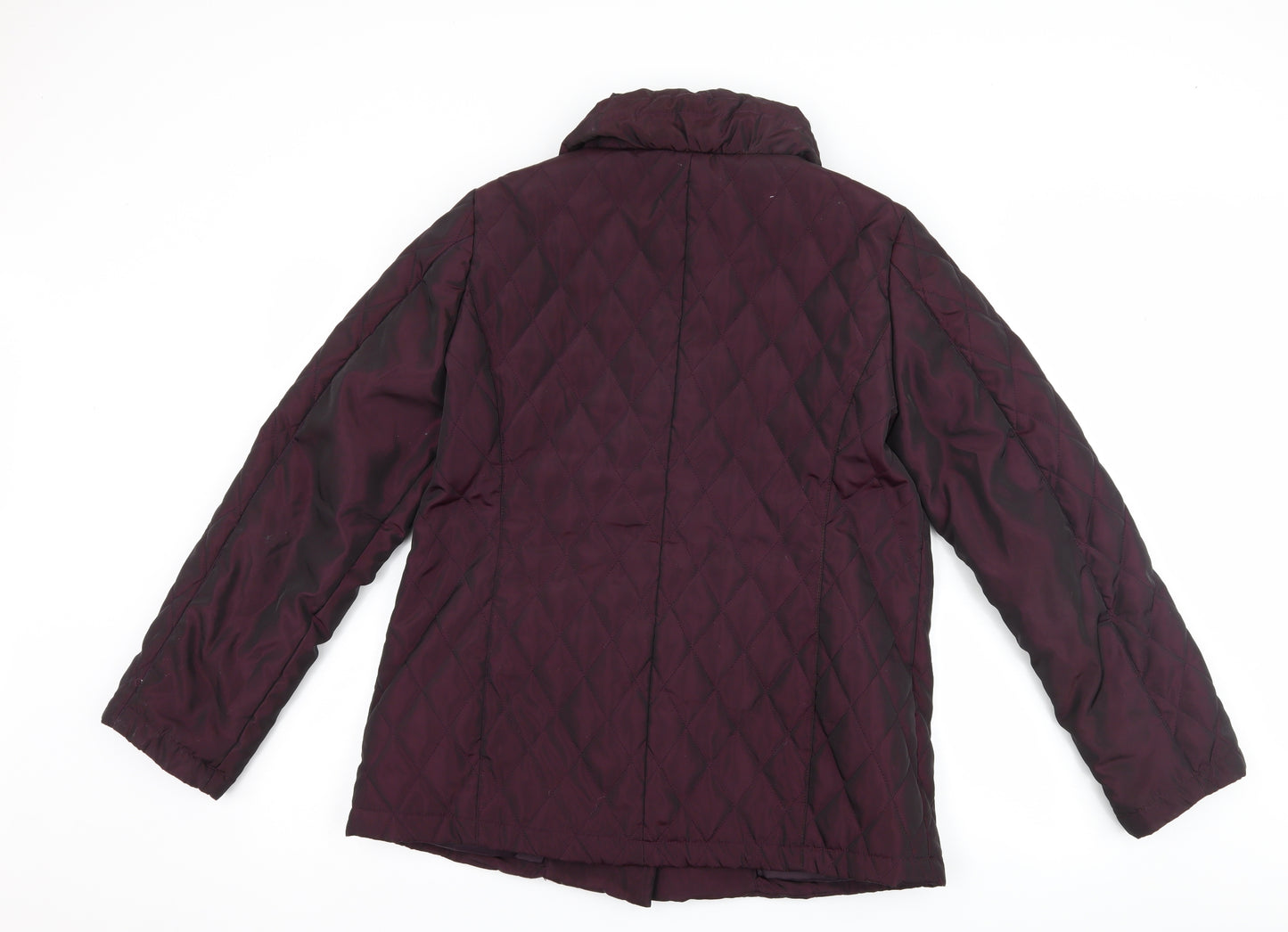 BASSINI Womens Purple   Quilted Coat Size M