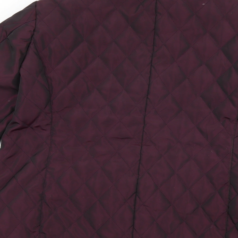 BASSINI Womens Purple   Quilted Coat Size M