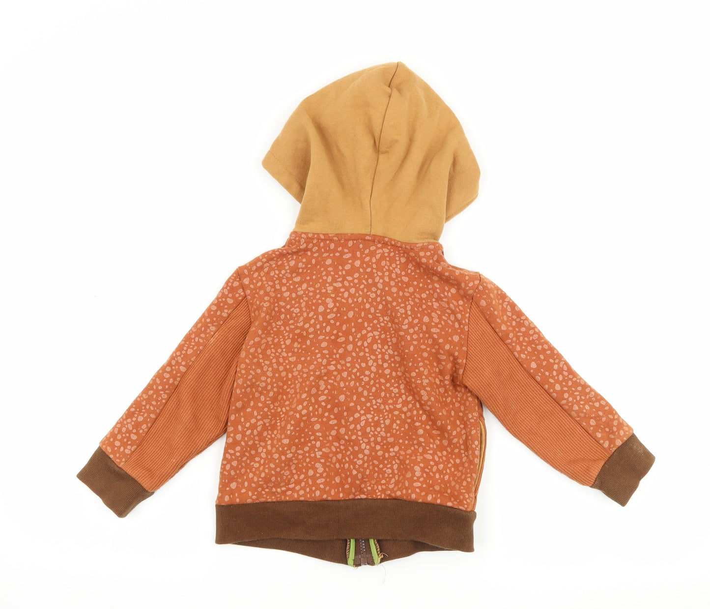 Disney Boys Brown Polka Dot  Full Zip Hoodie Size 2 Years  - DInosaur