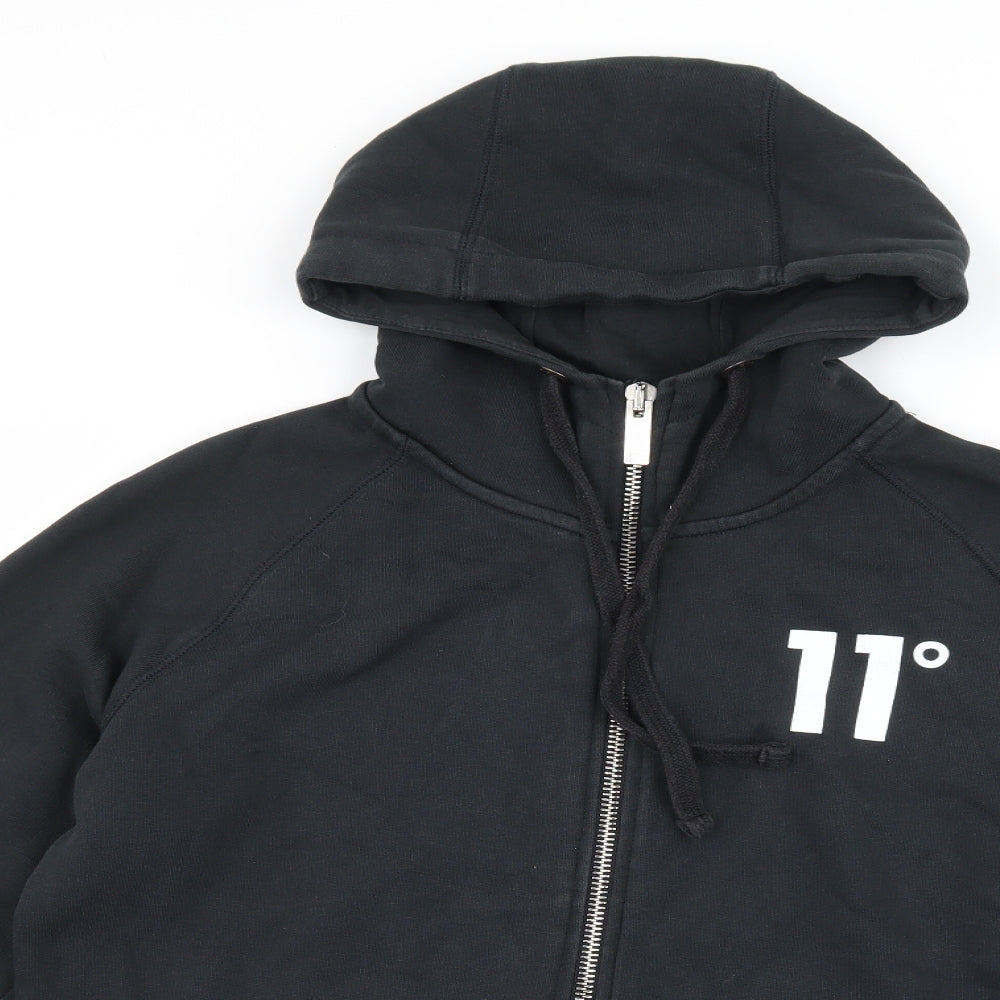 11 degrees Mens Black   Full Zip Hoodie Size M