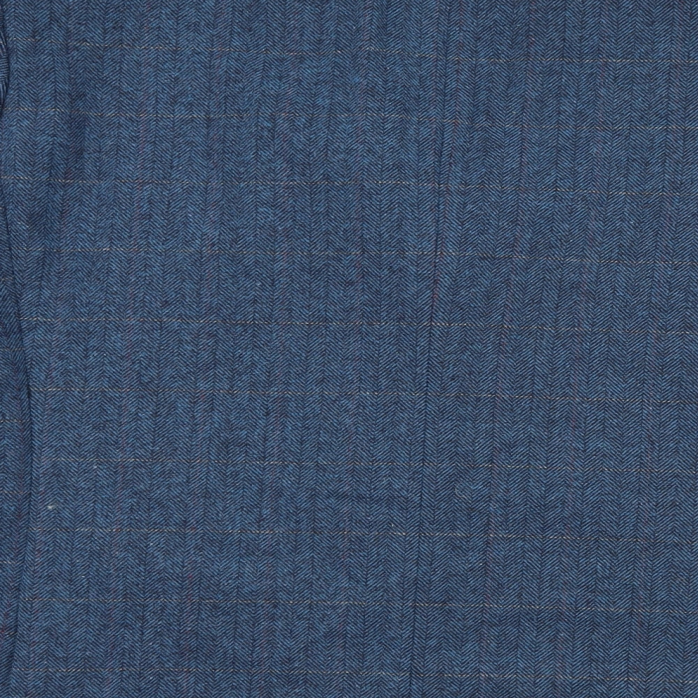 broadstone Mens Blue Herringbone  Jacket Suit Jacket Size 54