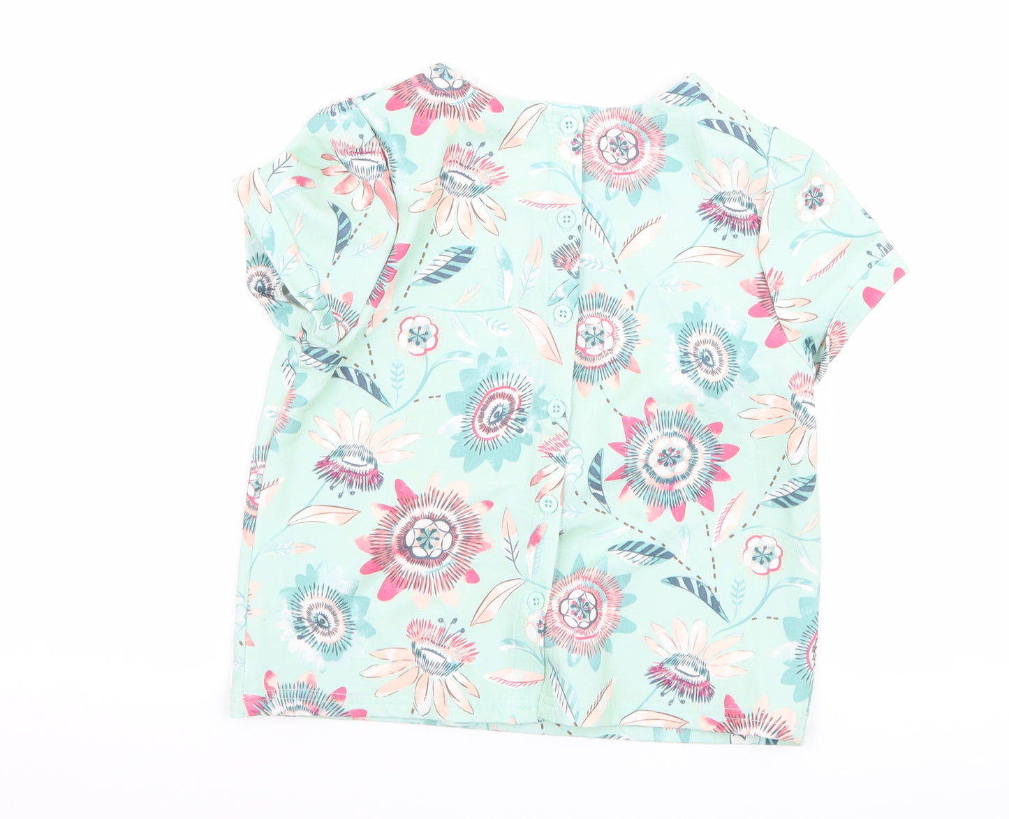 Matalan Girls Green Floral  Basic T-Shirt Size 9 Years
