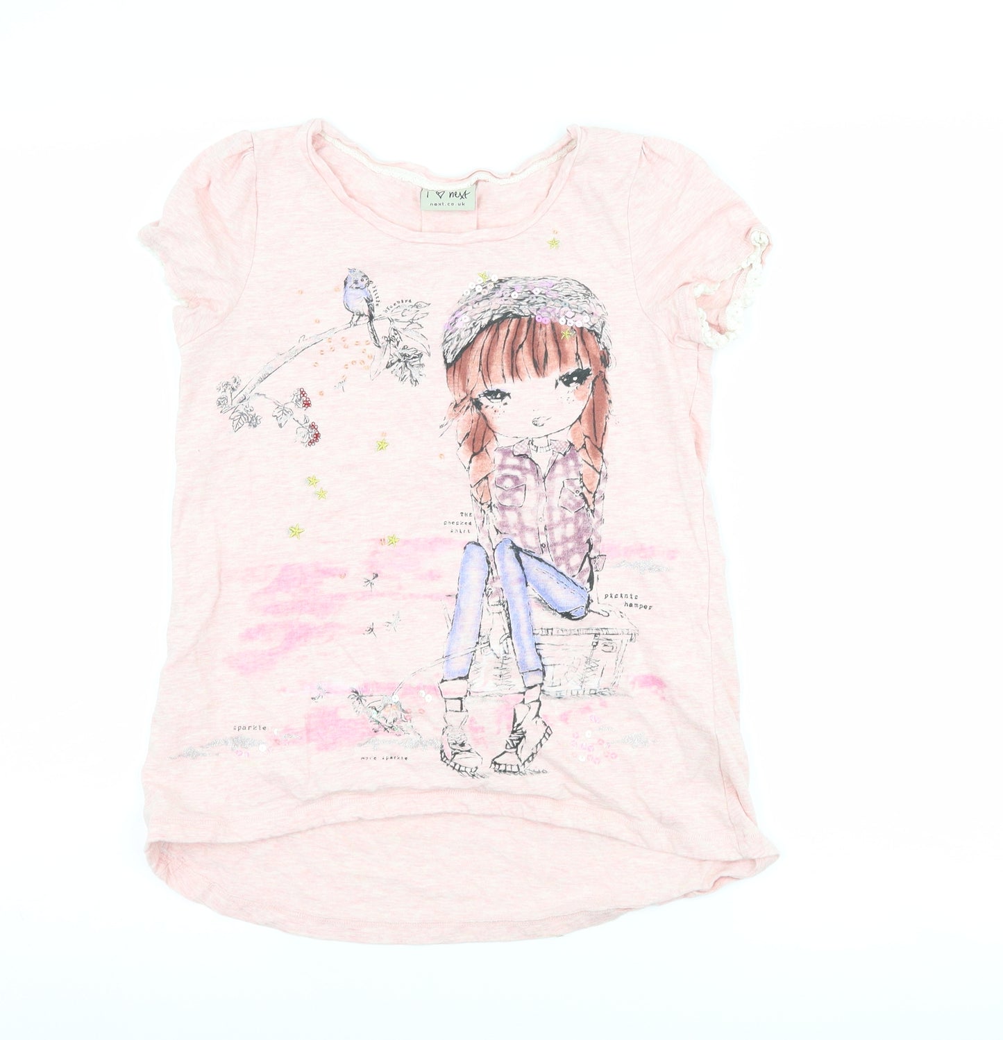 NEXT Girls Pink   Basic T-Shirt Size 11 Years  - girl