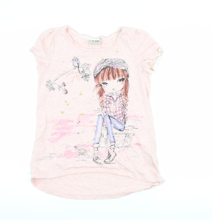 NEXT Girls Pink   Basic T-Shirt Size 11 Years  - girl