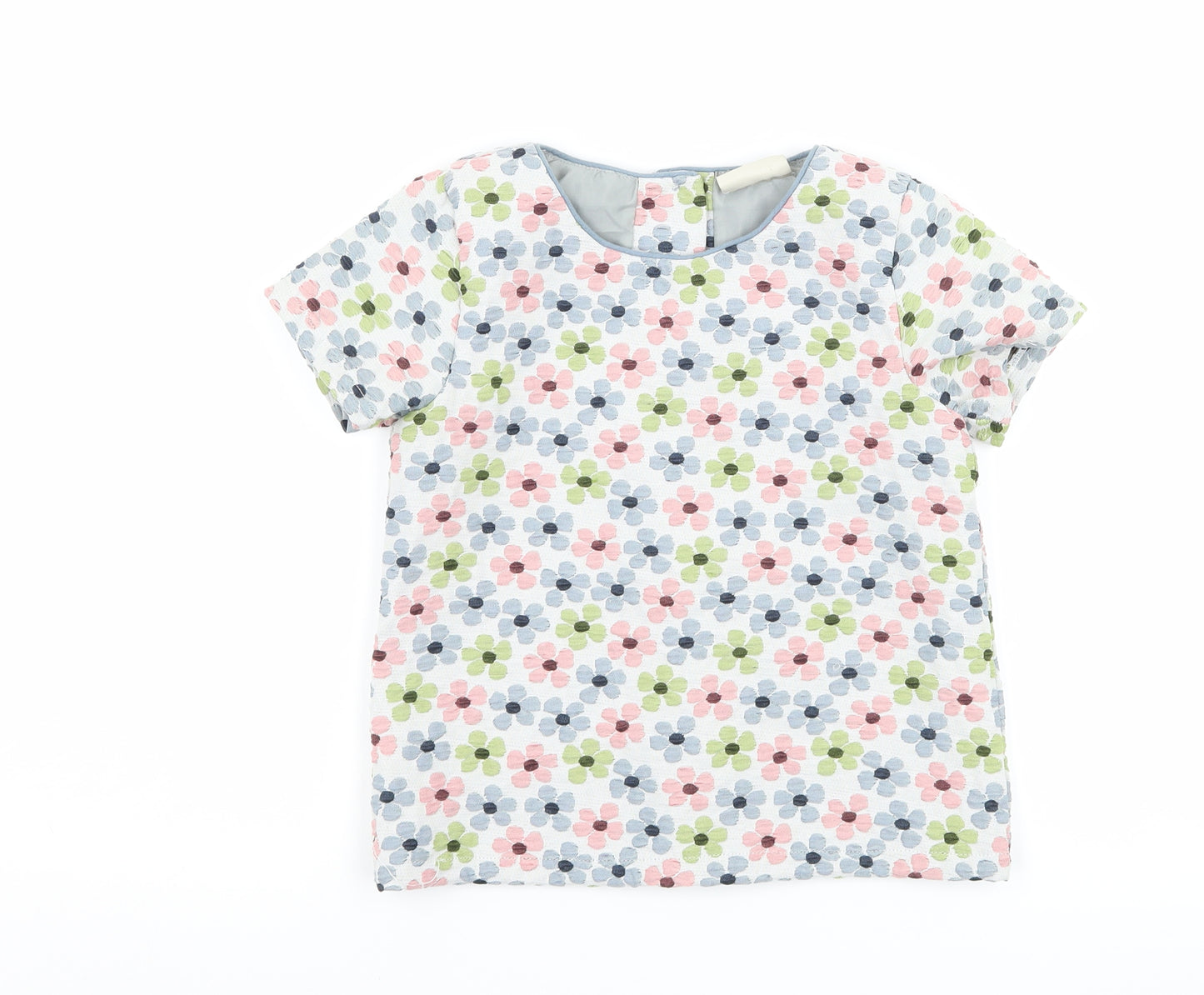 NEXT Girls Grey Floral  Basic T-Shirt Size 8 Years