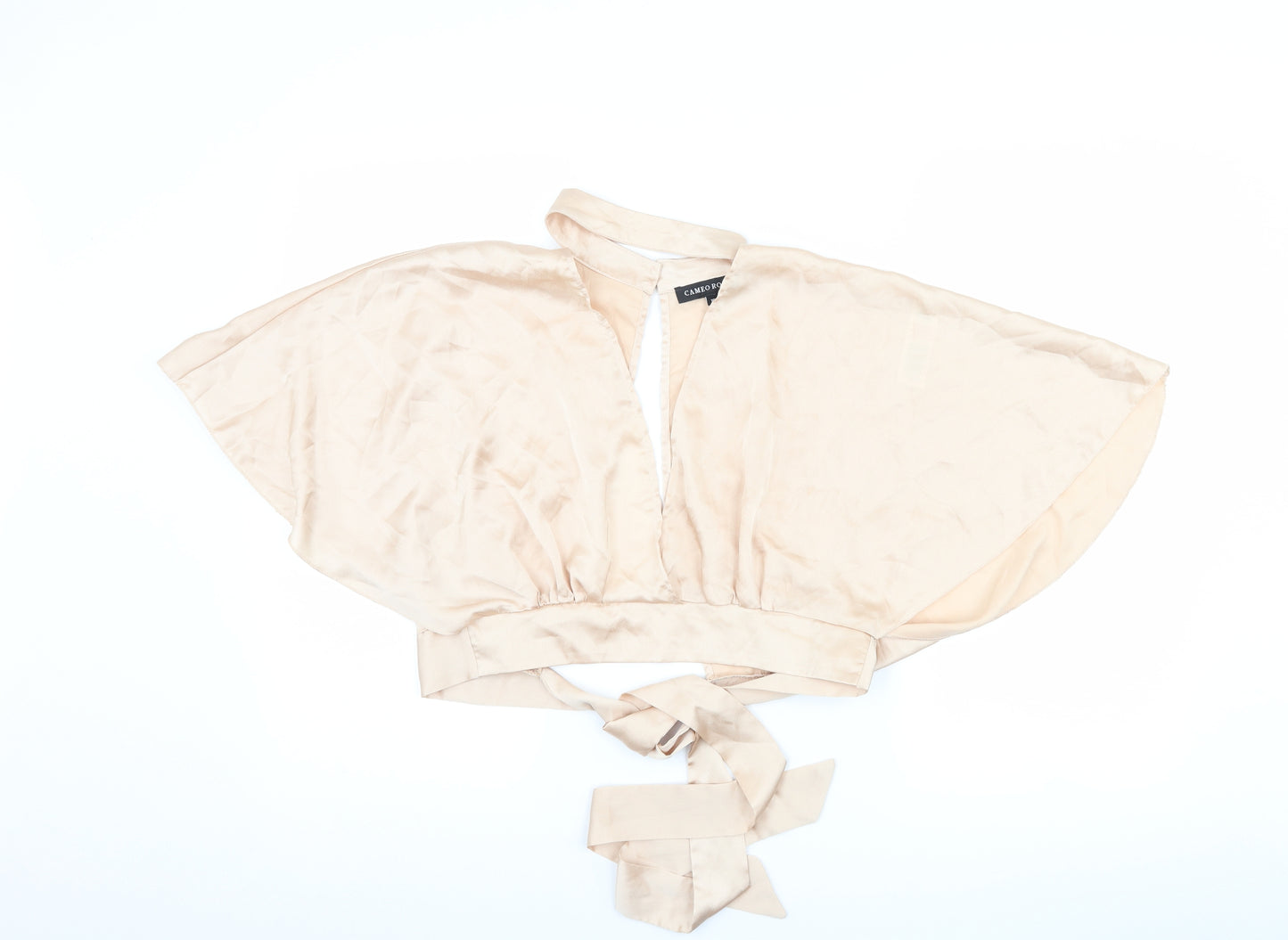 CAMEO ROSE Womens Beige   Cropped T-Shirt Size 10
