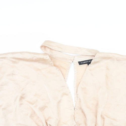 CAMEO ROSE Womens Beige   Cropped T-Shirt Size 10