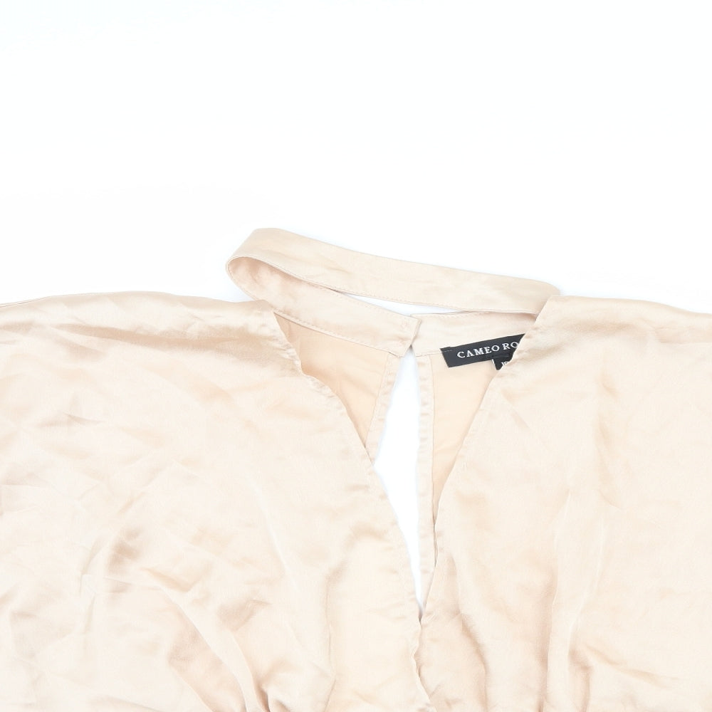 CAMEO ROSE Womens Beige   Cropped T-Shirt Size 10