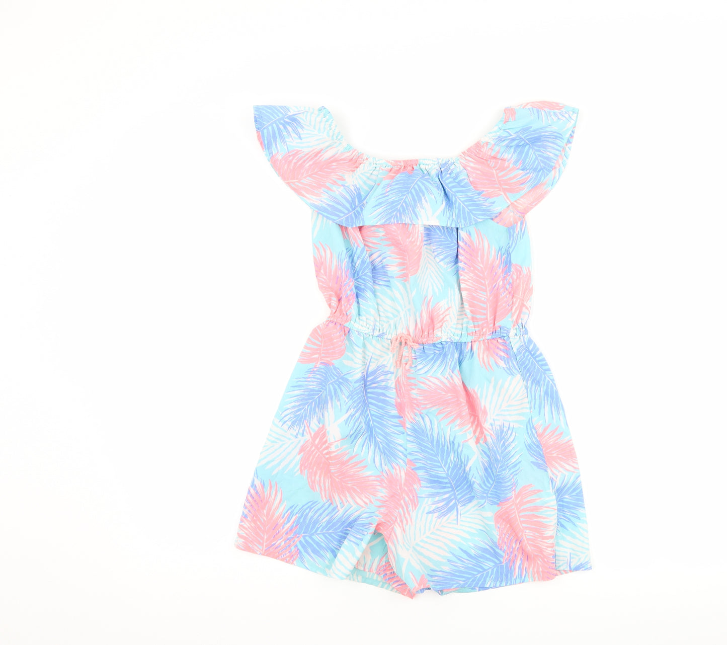 Primark Girls Blue Floral  Playsuit One-Piece Size 10-11 Years