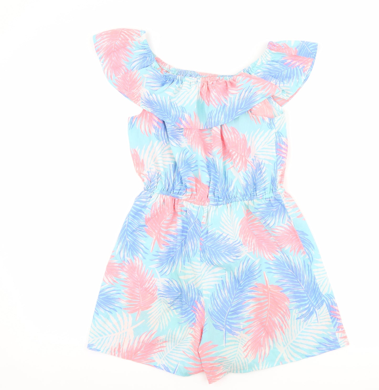Primark Girls Blue Floral  Playsuit One-Piece Size 10-11 Years