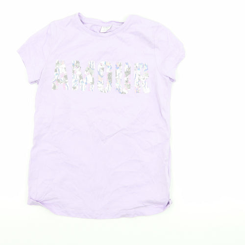 F&F Girls Purple   Basic T-Shirt Size 8-9 Years  - amour