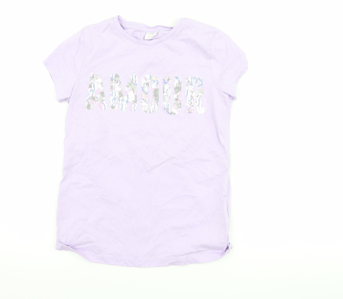 F&F Girls Purple   Basic T-Shirt Size 8-9 Years  - amour
