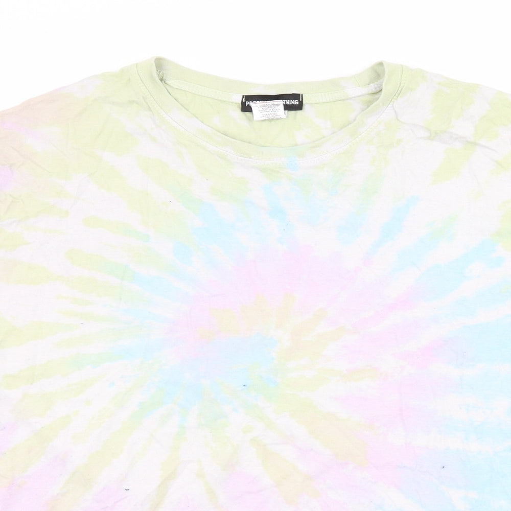 PRETTYLITTLETHING Womens Blue   Basic T-Shirt Size M  - tie dye