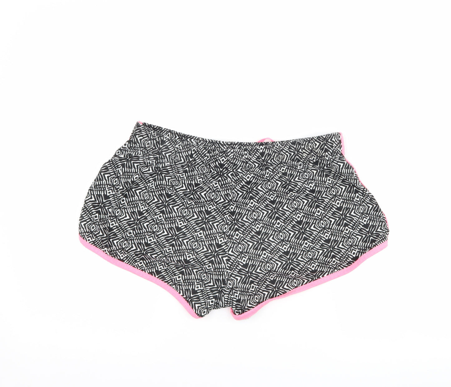 George Womens Black Geometric  Hot Pants Shorts Size 14