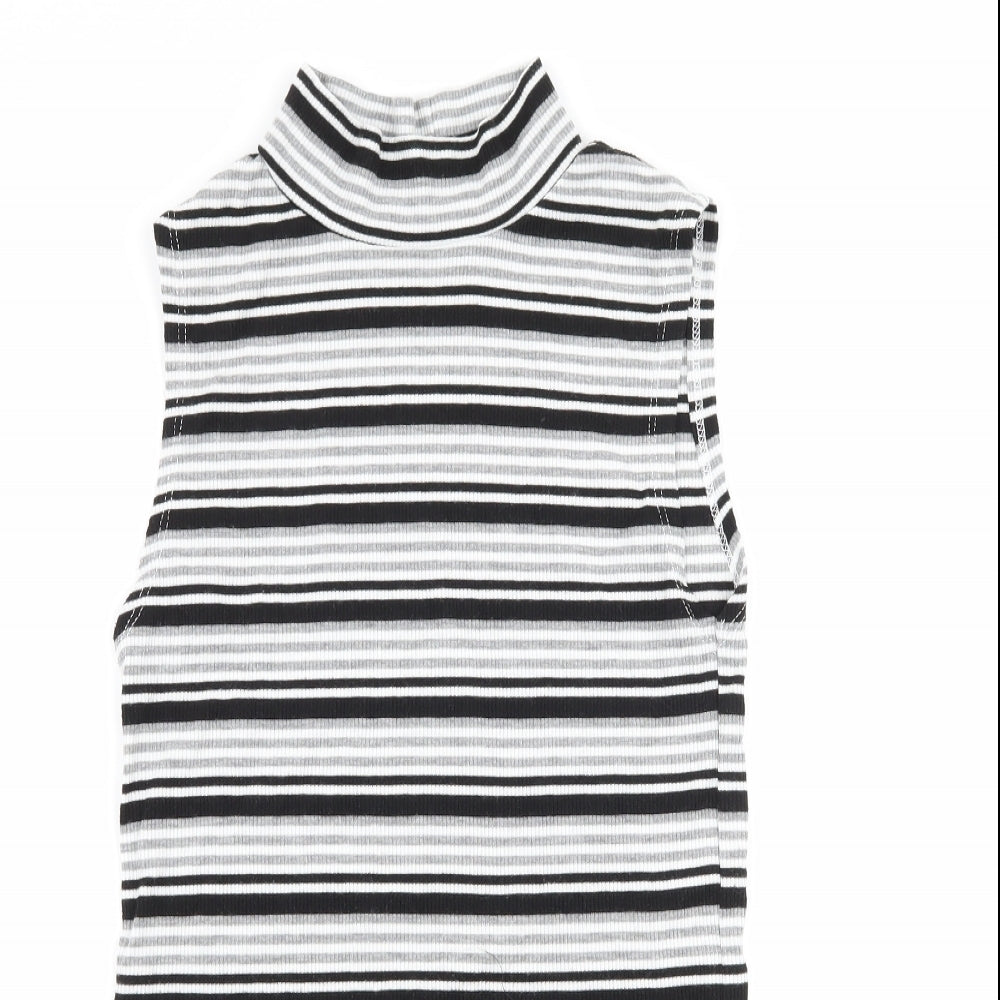 Atmosphere Womens Black Striped  Basic T-Shirt Size 8