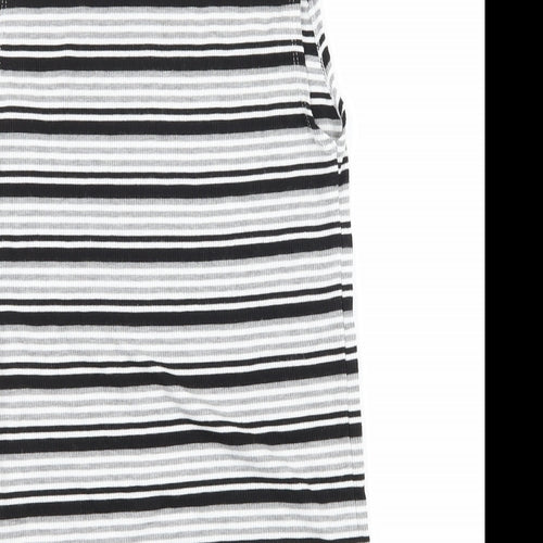 Atmosphere Womens Black Striped  Basic T-Shirt Size 8